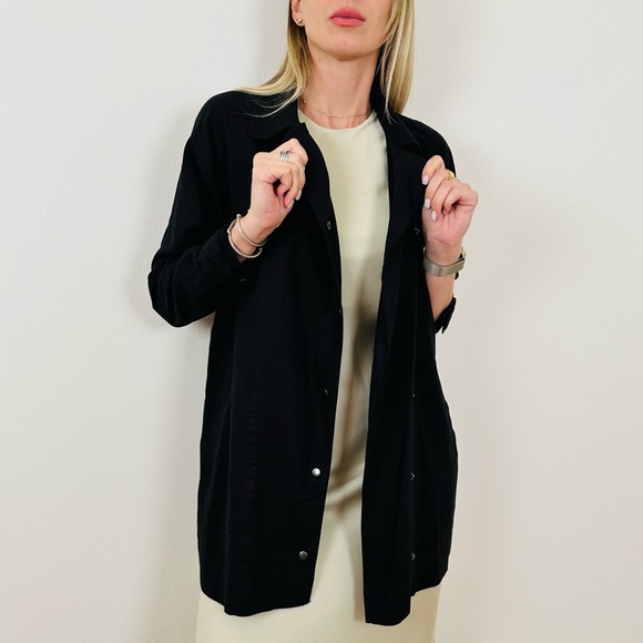 Rails Snap Front “Nadia” Long Jacket Trench cardigan linen blend - Picture 5 of 10